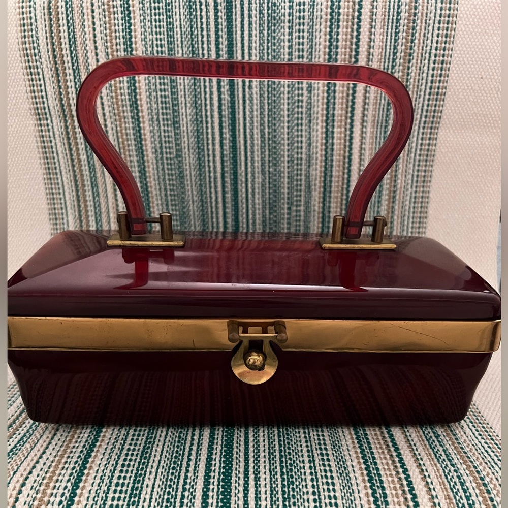Vintage 1940’s Dorset Rex Cherry Tortoise box purse